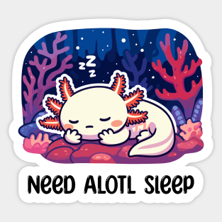 Cute Axolotl Sleeping Sticker